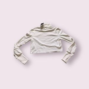 Forever 21 white long sleeve crop top turtle neck
